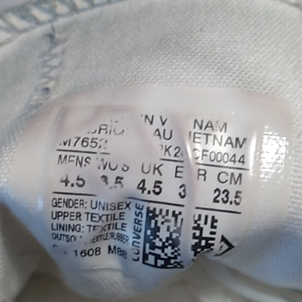 Converse All Star white low top men's 4.5